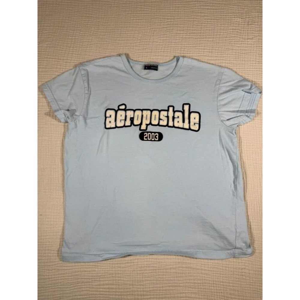 Vintage 2003 Aeropostale Blue T Shirt Size Small Y2K Graphic Tee